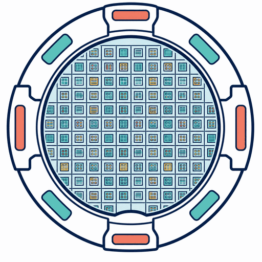 半導体ウエハーのイラスト