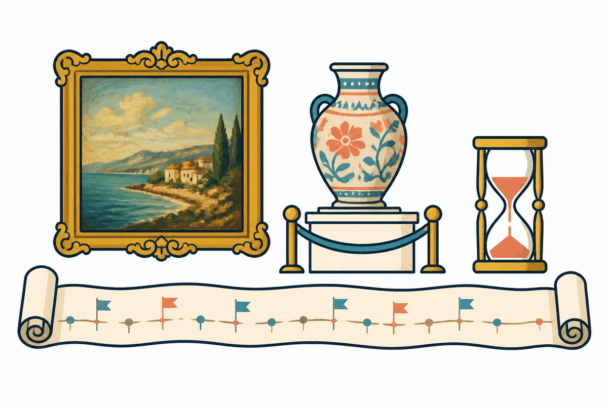 骨董品は100年超のイラスト