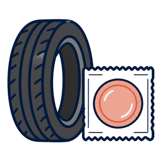 ゴムタイヤ・コンドームのイラスト