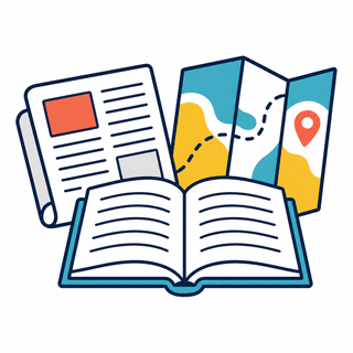 書籍・新聞・地図のイラスト