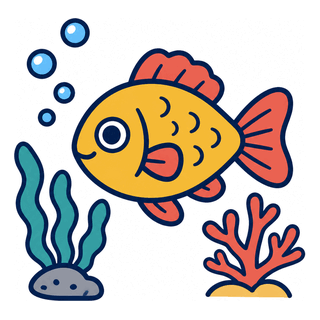 生きている魚のイラスト