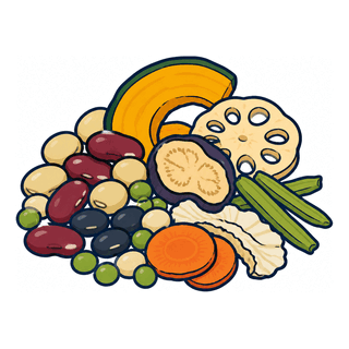乾燥野菜・乾燥豆のイラスト