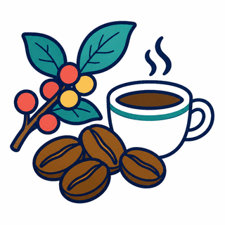 コーヒー(いったもの含む)のイラスト